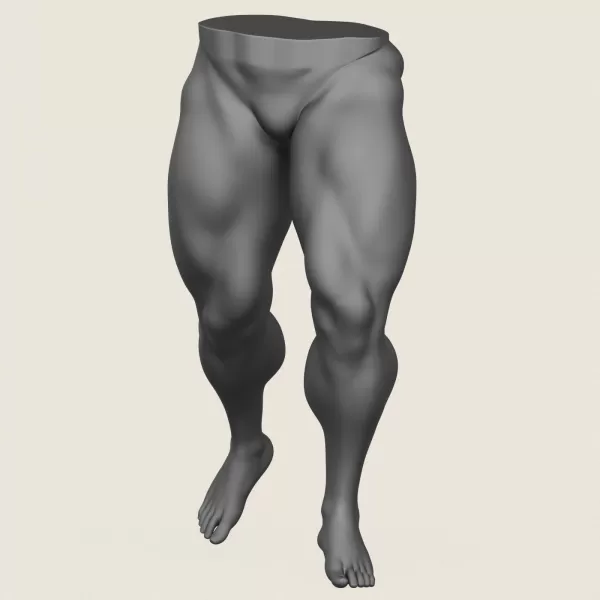 Muscular Man Leg Pose 02 - Model preview 2