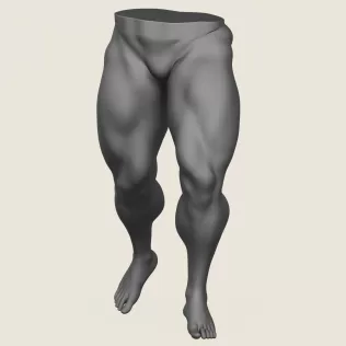 Muscular Man Leg Pose 02 - Model thumbnail 2