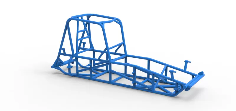 Frame of Vintage Dirt Silver Crown Car Scale 1:25 - Model preview 15