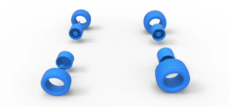 Wheel set of Northeast Dirt Modified stock car V5 Scale 1:25 - Model preview 14