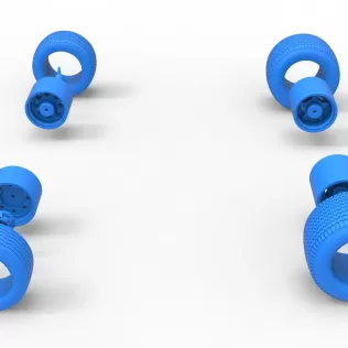 Wheel set of Northeast Dirt Modified stock car V5 Scale 1:25 - Model thumbnail 14