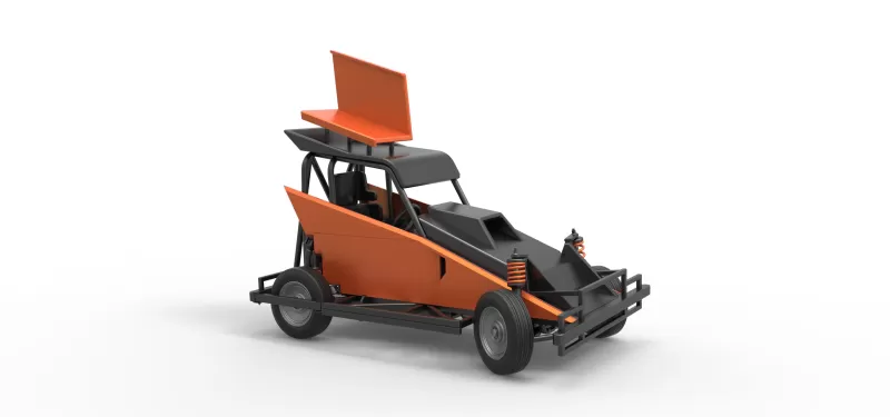 New Zealand Ministock car while turning Version 2 Scale 1 to 25 - Model preview 24
