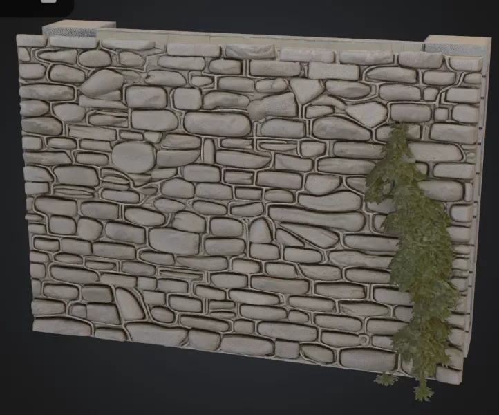 Stadtmauer mit feldsteine - Model preview 1