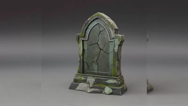 Gothic Tombstone - Halloween Grave Prop - Model preview 1