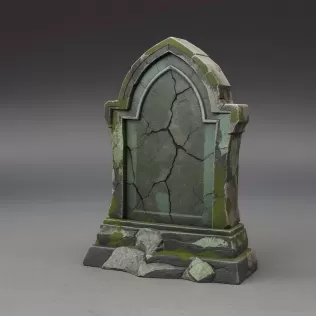 Gothic Tombstone - Halloween Grave Prop - Model thumbnail 1