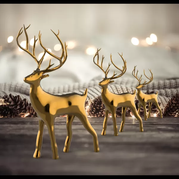 3 pcs. Miniature Deer Family, Christmas Decor Reindeer Set - Model preview 1