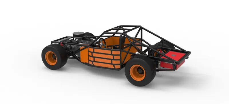 Vintage Dirt late model Race car Base Version 3 Scale 1:25 - Model preview 12
