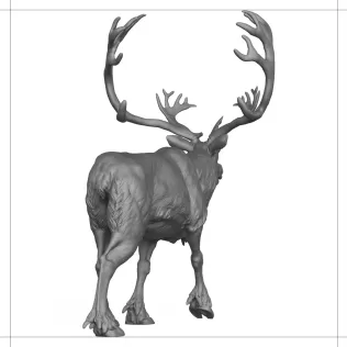 3D Printable Reindeer Statue