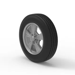 Front wheel of old school dragster Version 8 Scale 1:25 - Model thumbnail 7