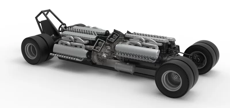 Vintage AWD Dragster Base Scale 1:25 - Model preview 22