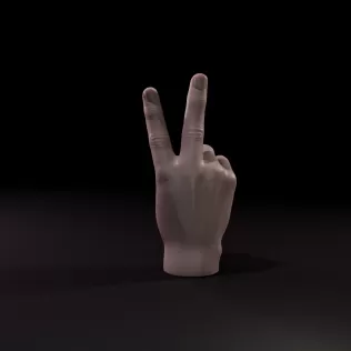 Realistic Peace Sign Hand Candle 3D Printable Model - Model thumbnail 2