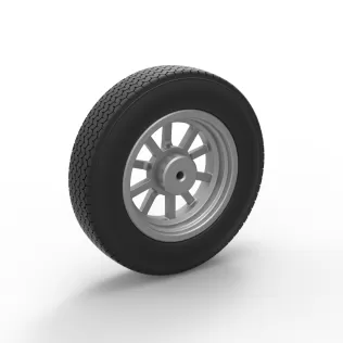 Front wheel of old school dragster Version 6 Scale 1:25 - Model thumbnail 8