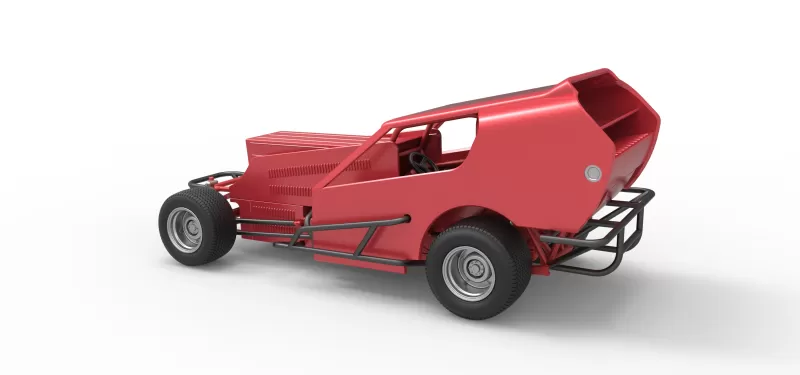 Vintage Dirt Modified stock car Version 4 Scale 1:25 - Model preview 12