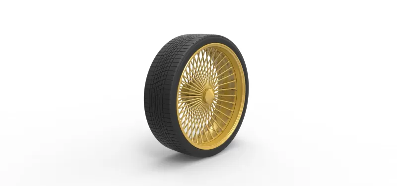 30 inch Wire wheel of Donk car Scale 1:25 - Model preview 2