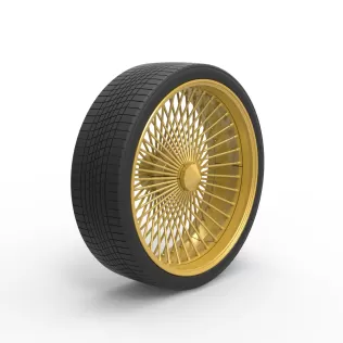 30 inch Wire wheel of Donk car Scale 1:25 - Model thumbnail 2