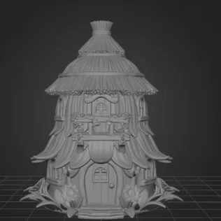Fantasy Straw Cottage – STL File 3D Printable Fairy House - Model thumbnail 8