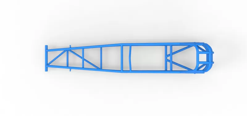 Frame of old school Front engine dragster Version 7 Scale 1:25 - Model preview 8