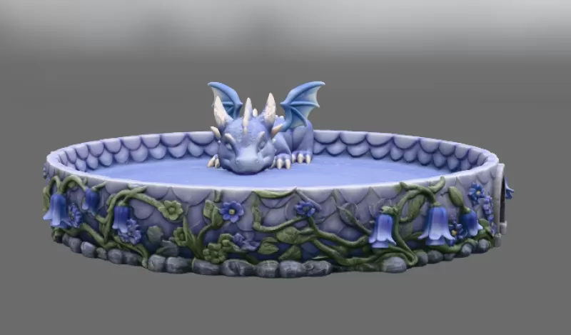 Sleeping Baby Dragon Tray STL File for 3D Print - Model preview 10