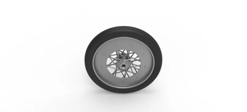 Front wire wheel of vintage dragster Version 3 Scale 1:25 - Model preview 6