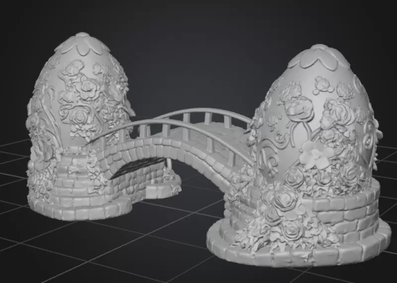 Eggbridge – Fantasy Easter Egg Bridge | 3D Printable - Model preview 11