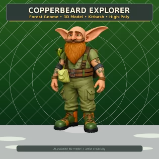 Forest Gnome Character Collection Kitbash High-Poly 3D Model - Model thumbnail 18