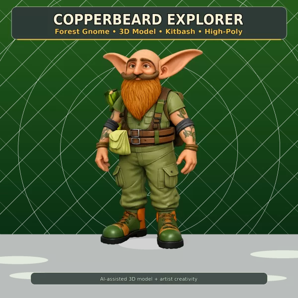 Forest Gnome Character Collection Kitbash High-Poly 3D Model - Model preview 18