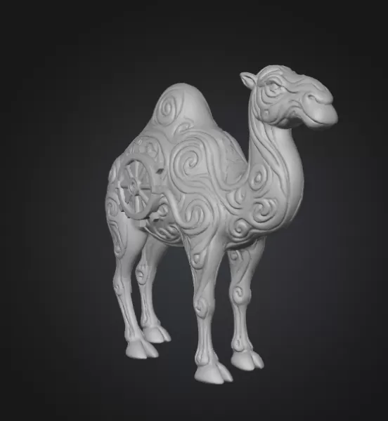 Camel — Ornate Steampunk Statue - Model preview 5