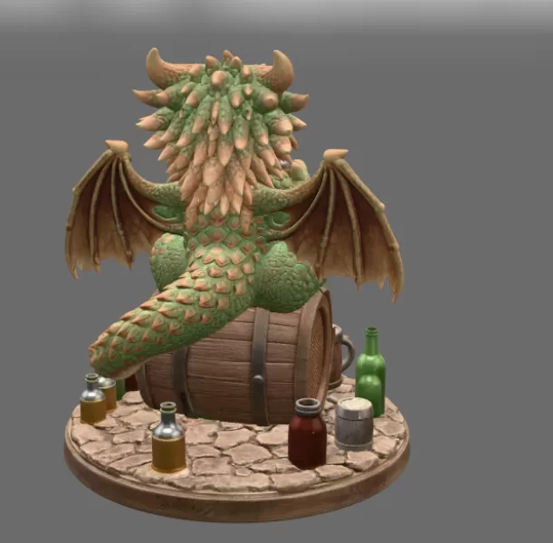 Advertising Tipsy Tavern Dragon STL File 3D Print - Model preview 7