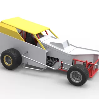 Vintage Dirt Modified stock car Version 7 Scale 1:25 - Model thumbnail 24