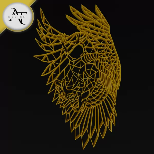 Owl - Geometric - 2D Wall Art Decor - Model preview 1