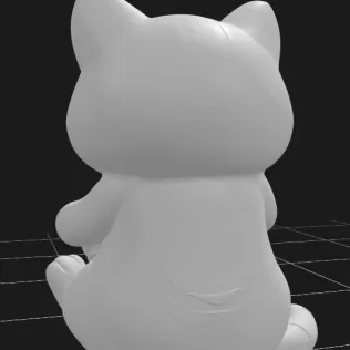 Cute Cat Holding a Gift Basket - Model thumbnail 4