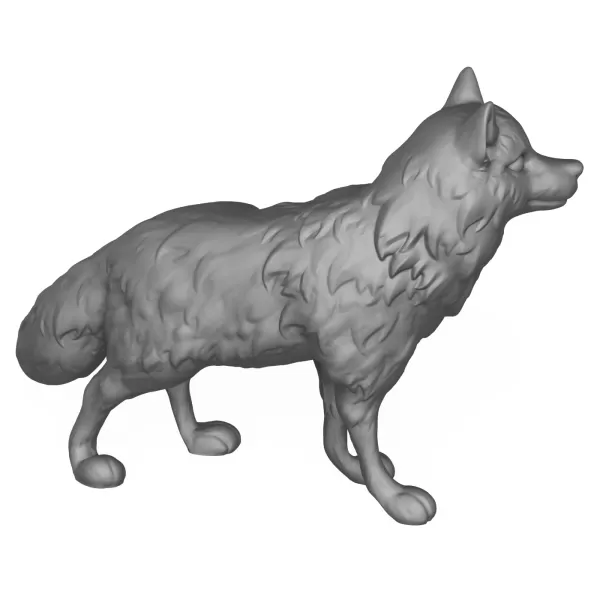 3D Printable Cartoon Wolf - Model preview 6