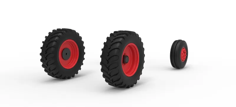 Wheel Set of Racing Combine Harvester Version 1 Scale 1:25 - Model preview 2
