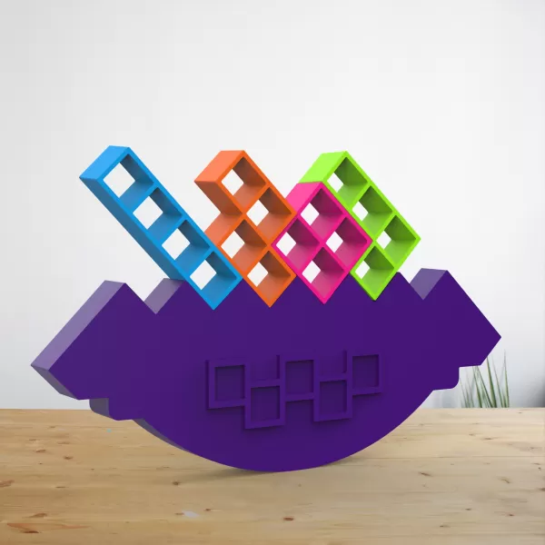Balance Tetris Game, Family Fun Game, Tower Stacking Puzzle Game - Model preview 4