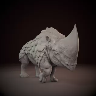 Pangoceros Rhino Creature 3D print model 3D print model - Model thumbnail 2