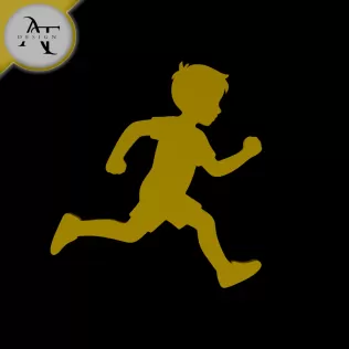 Child Run - Silhouette - 2D Wall Art Decor