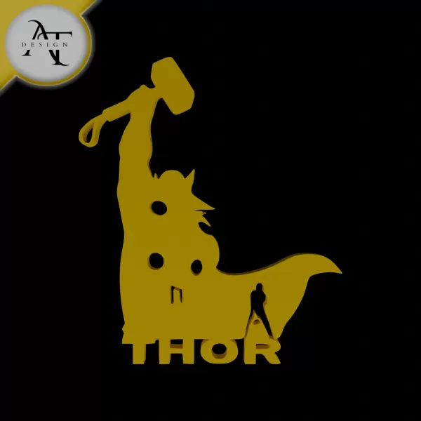 Thor - Marvel - Silhouette - 2D Wall Art Decor - Model preview 1