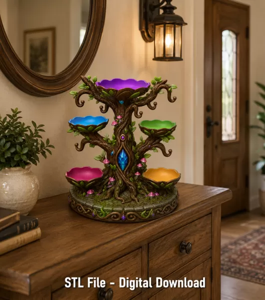 Enchanted Jewelry Tree Display STL File for 3D Print - Model preview 5