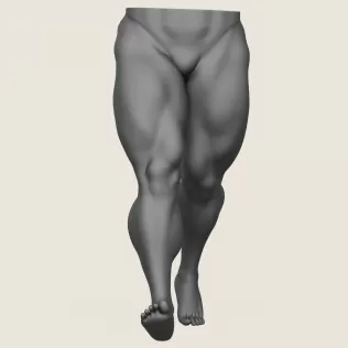 Muscular Man Leg Pose 10 - Model thumbnail 2