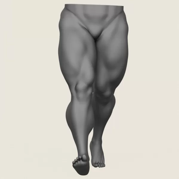 Muscular Man Leg Pose 10 - Model preview 2