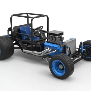 Vintage Dirt Supermodified stock car Base Scale 1:25 - Model thumbnail 20