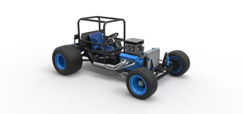 Vintage Dirt Supermodified stock car Base Scale 1:25 - Model preview 20