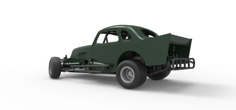 Vintage Dirt Modified stock car while turning Scale 1:25 - Model preview 13