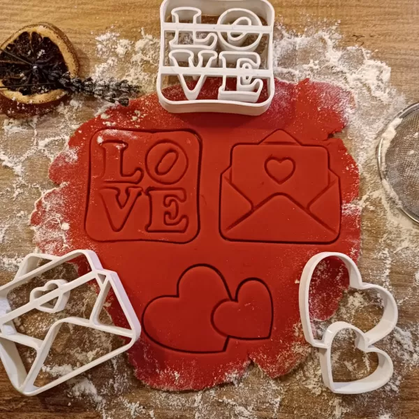 Love Cookie Cutter Set, Valentine’s Day Gift, Double Heart - Model preview 4