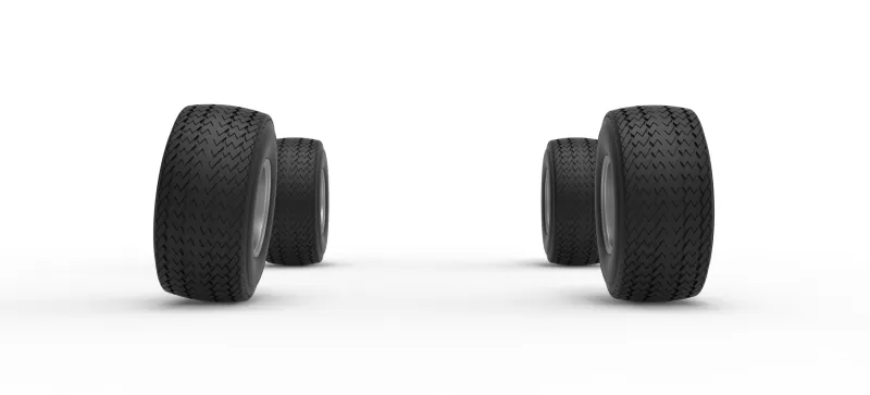 Wheel Set of BriSCA Micro Formula 2 Stock Car Scale 1:16 - Model preview 4