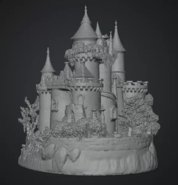 Lavender Bloom Castle STL File for 3D Print - Model preview 14