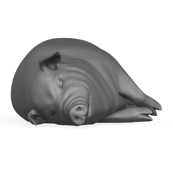 3D Printable Pig Sleeping Pose - Model preview 2
