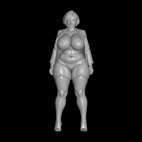 Fat anime girl in lingerie STL File, 3D Printing Model - Model preview 1