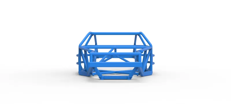 Frame of Vintage Dirt late model Race car Version 2 Scale 1:25 - Model preview 5