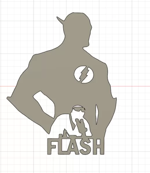 Silhouette de Flash - Marvel Wall Art - Model preview 1